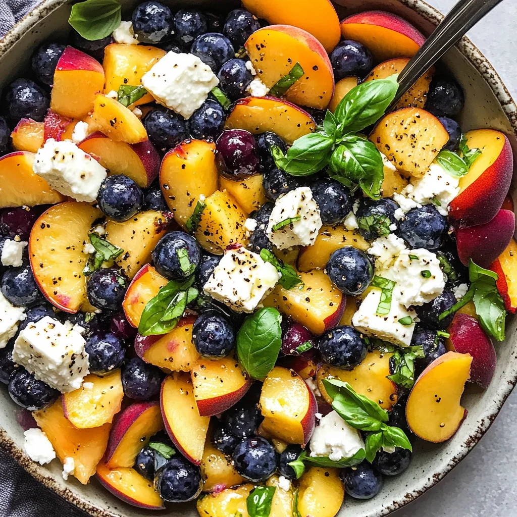 Blueberry Peach Feta Salad