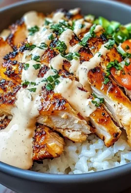 Chicken & Rice Bowls With Creamy Garlic Sauce
