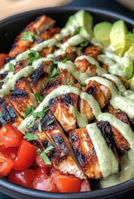 Chipotle Lime Chicken Bowl With Avocado Crema