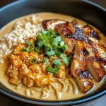 Fiery Chicken Ramen With Creamy Garlic Sauce