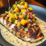 Grilled Fish With Mango Salsa & Creamy Sauce