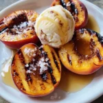 Grilled Peaches with Vanilla Ice Cream