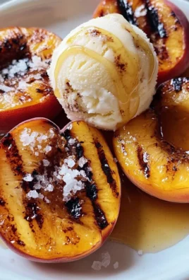 Grilled Peaches with Vanilla Ice Cream