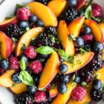 Honey Lime Basil Peach Fruit Salad