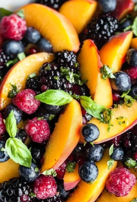 Honey Lime Basil Peach Fruit Salad