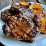 Juicy Grilled beef Chops with Spicy Peach Glaze