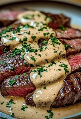 Juicy Steak With Creamy Garlic Sauce