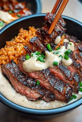 Korean Bbq Steak Bowls With Creamy Sauce