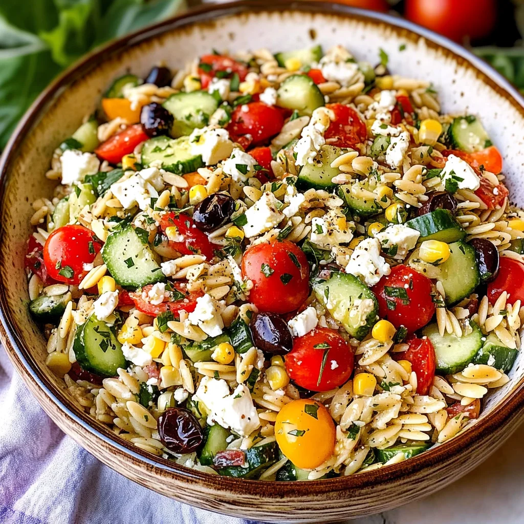 Orzo Pasta Salad Recipe with Feta