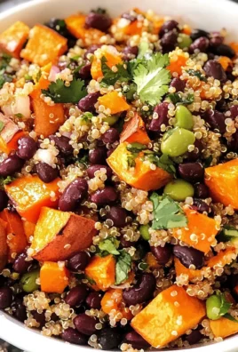 Roasted Sweet Potato Black Bean Quinoa Salad recipe
