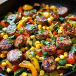 Sausage and Veggies Skillet - 30 Minute, One-Pan Meal