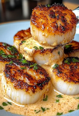 Seared Scallops With Spicy Cajun Cream Sauce