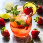 Strawberry Lime lemon juice Smash