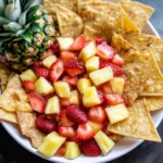Strawberry Pineapple Fruit Salsa with Cinnamon Tortilla Chips