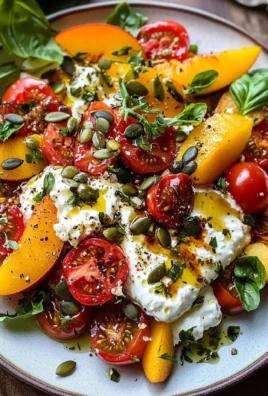 Tomato, Peach, and Burrata Salad
