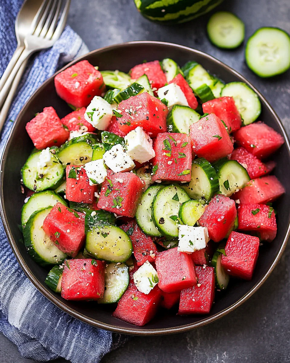 Watermelon Cucumber Salad Recipe