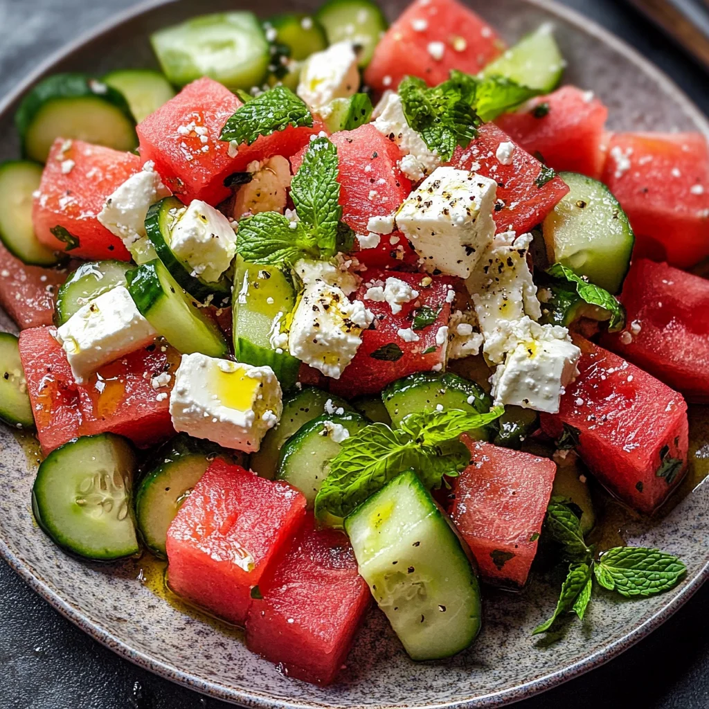 Watermelon Cucumber Salad Recipe