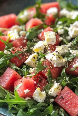 Watermelon Salad with Arugula, Feta, & Fresh Herbs