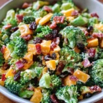 Broccoli Turkey Bacon Salad with Raisins and Cheddar Cheese