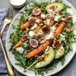 Carrot Arugula Salad with Fig, Goat Cheese & Avocado