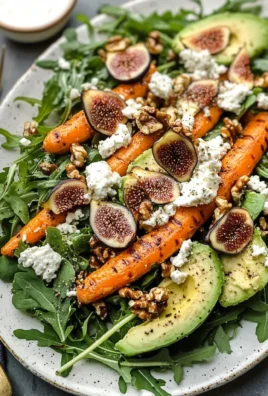 Carrot Arugula Salad with Fig, Goat Cheese & Avocado