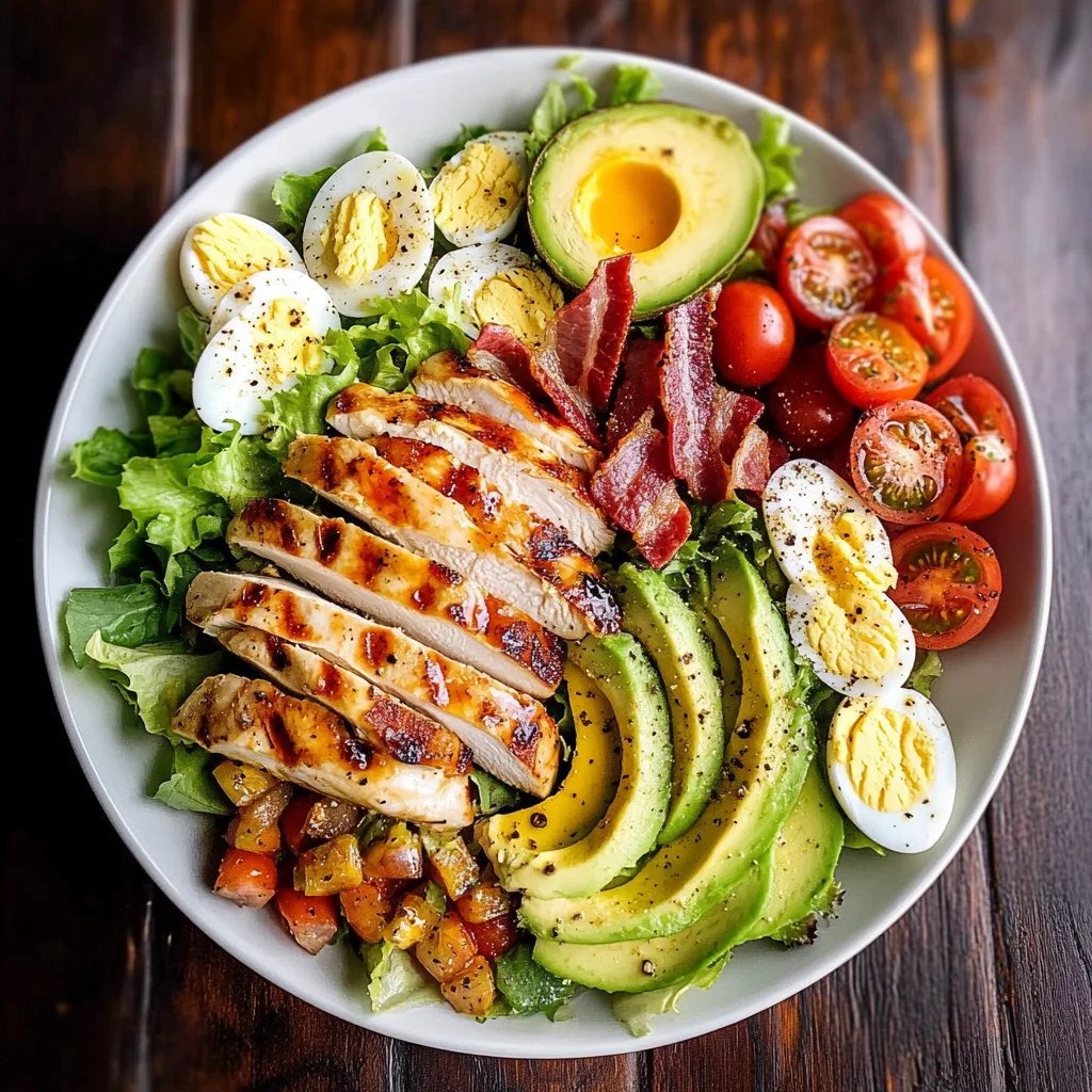 Grilled Chicken Cobb Salad with Honey Dijon {Paleo, Whole30 Option}