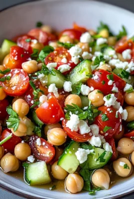 Marinated Chickpeas with Tomatoes and Cucumber