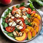 Summer Peach Balsamic Caprese Salad