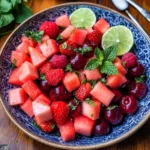 Watermelon Fruit Salad with Lime Mint Dressing