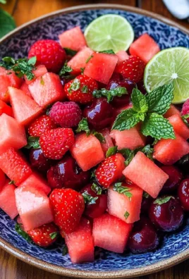 Watermelon Fruit Salad with Lime Mint Dressing