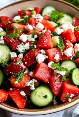 Watermelon Strawberry Cucumber Salad