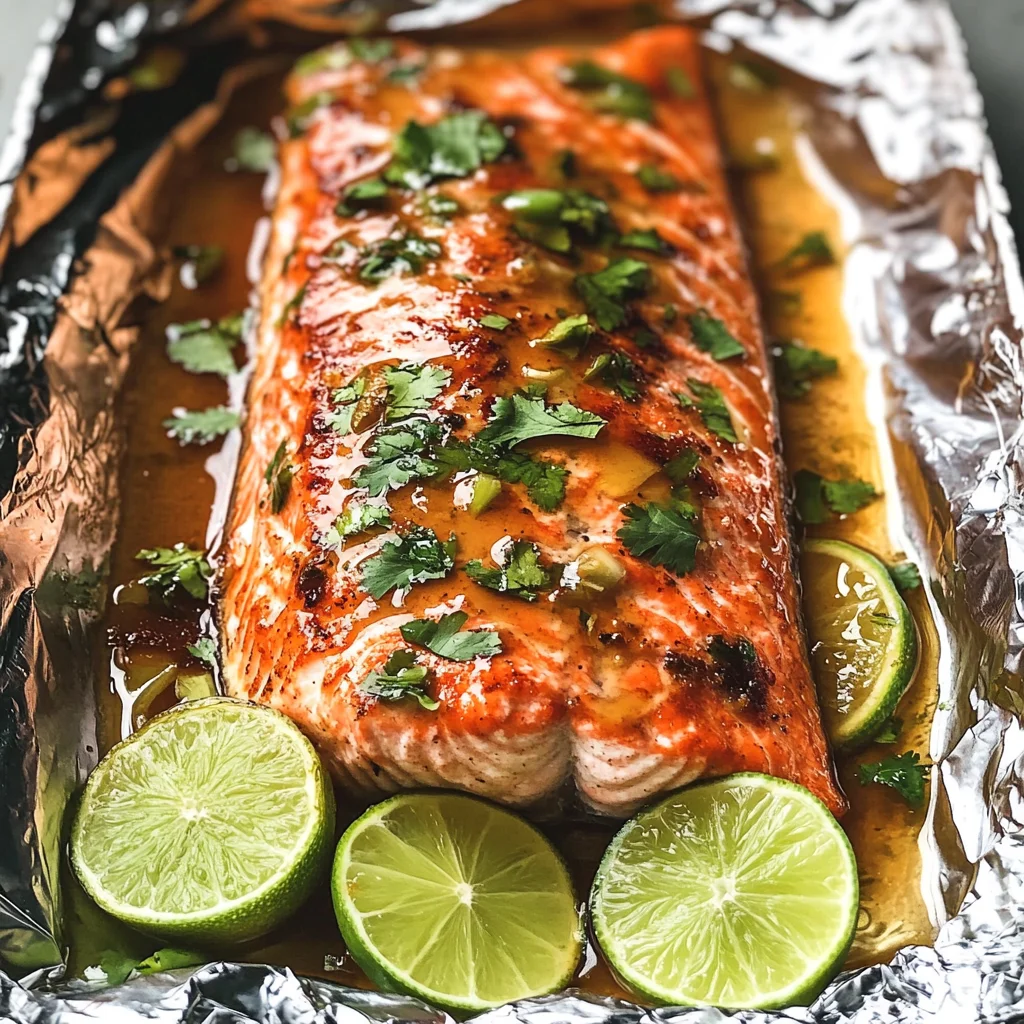 Baked Honey Cilantro Lime Salmon in Foil
