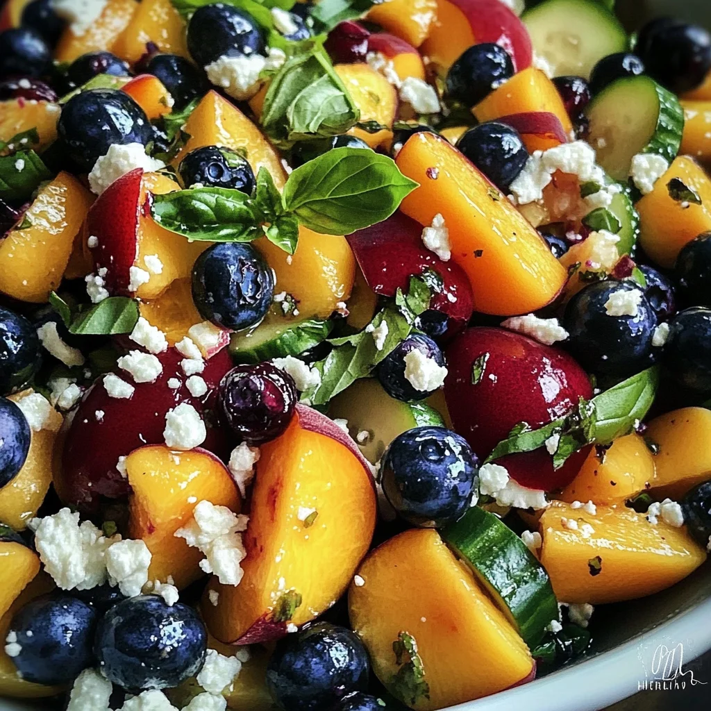 Blueberry Peach Feta Salad