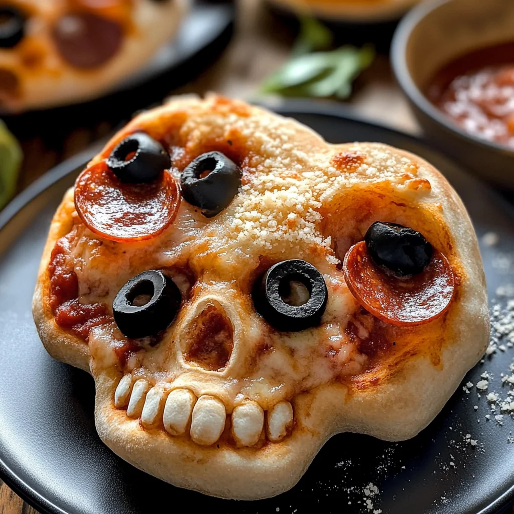 Cheesy Halloween Pizza Skulls