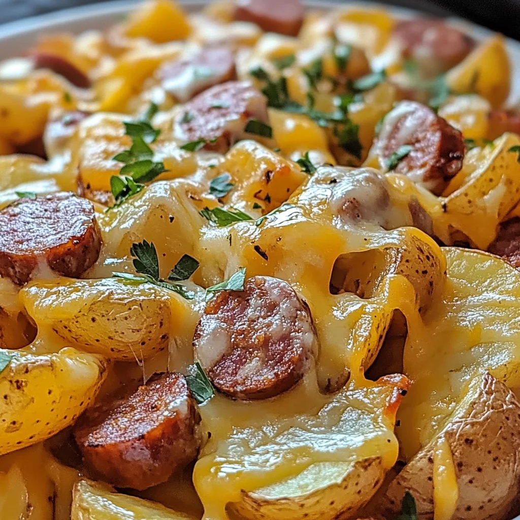 Cheesy Ranch Potatoes and Smoked Sausage