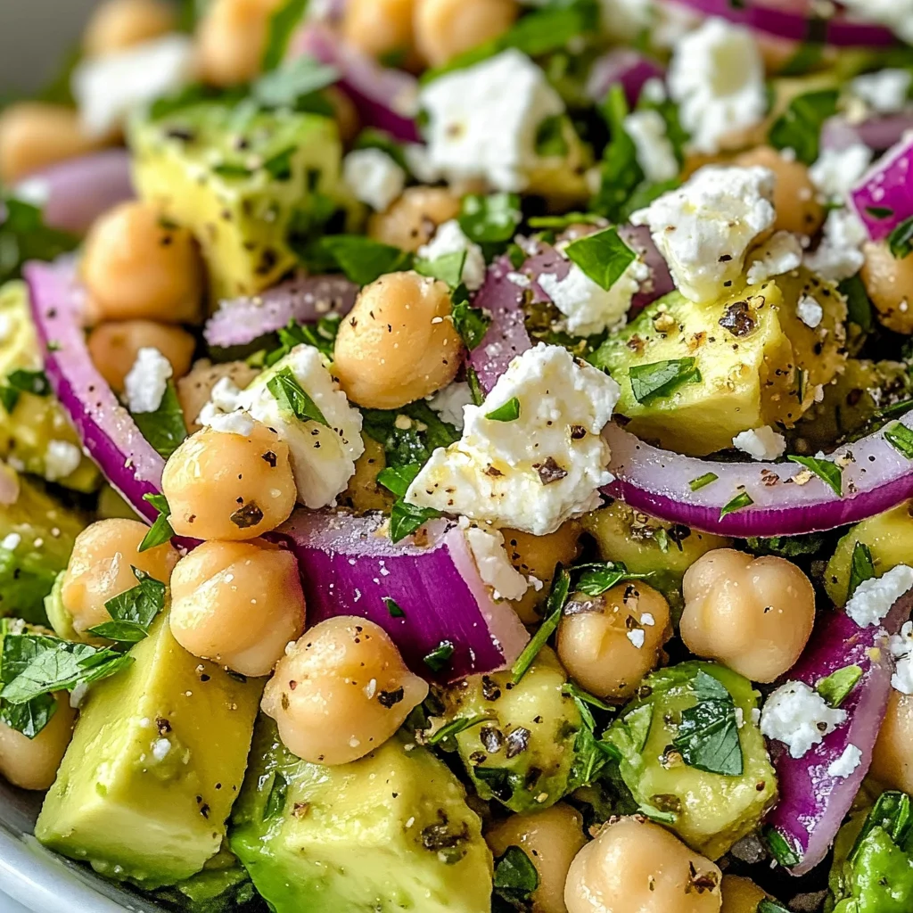Chickpea Feta Avocado Salad