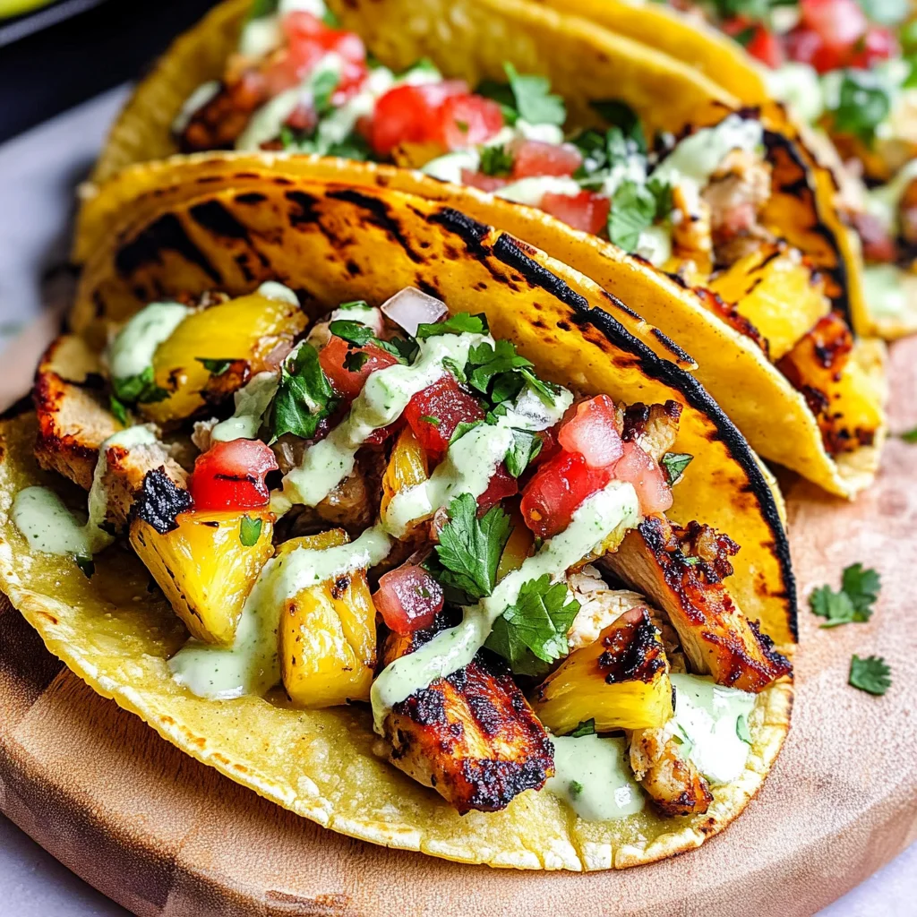 Chili Lime Chicken Tacos with Grilled Pineapple Salsa