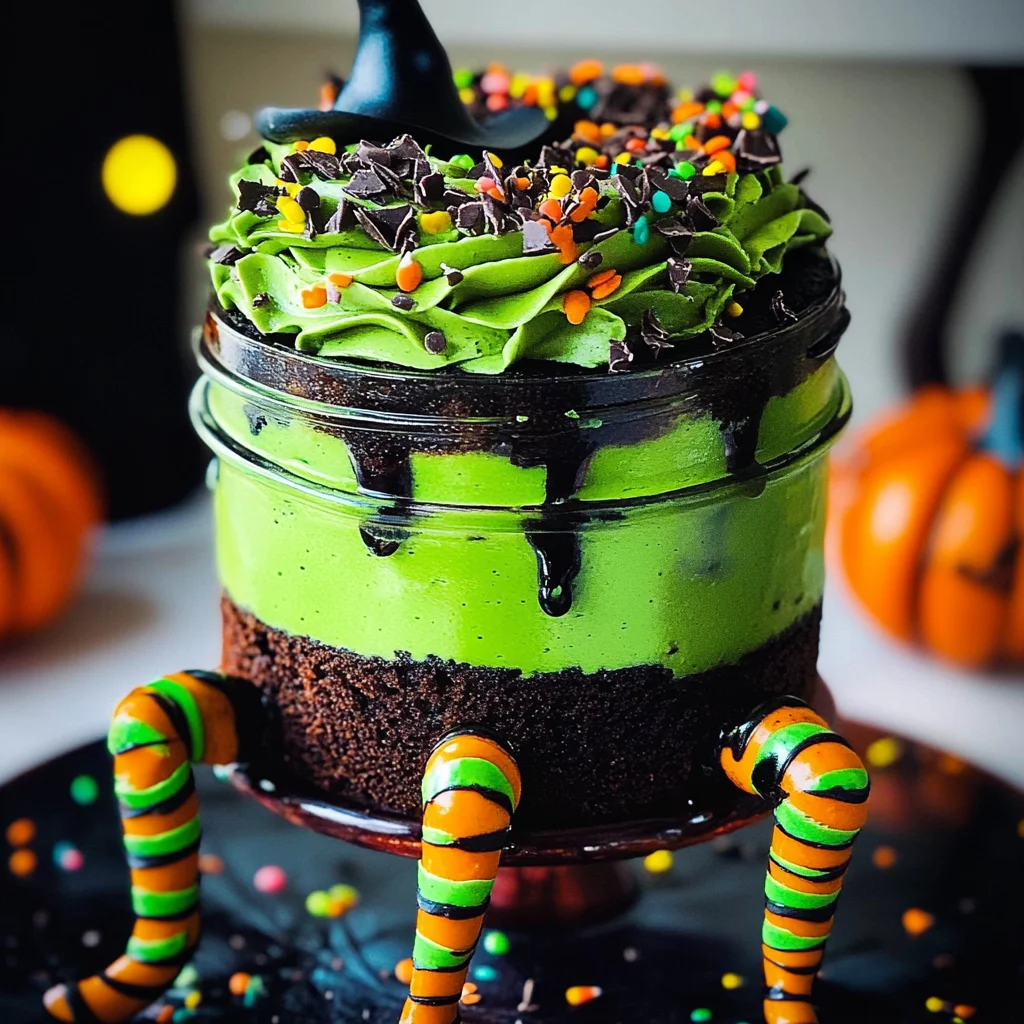 Witches Brew Halloween Cake Jars