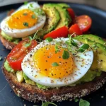 Avocado Tomato Cottage Toasts with Jammy Eggs