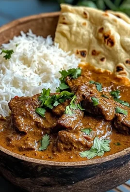 Beef Coconut Curry with Fragrant Rice and Warm Naan