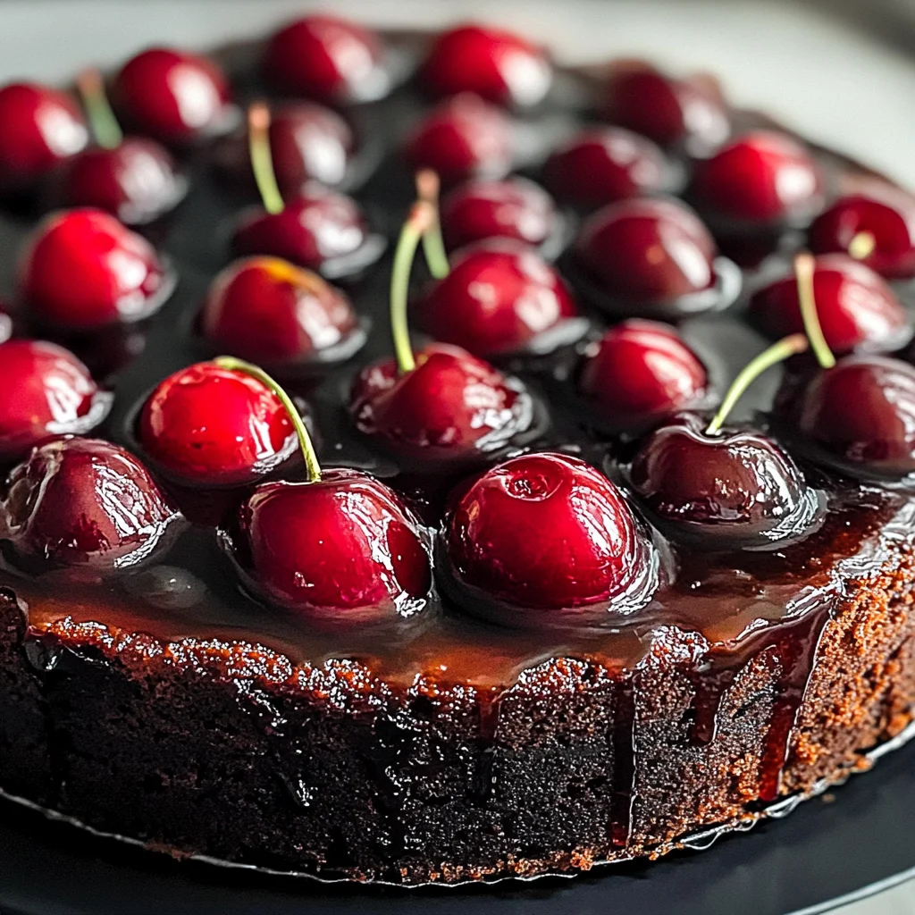 Chocolate Cherry Upside Down Cake