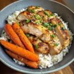 Garlic Butter Chicken Bowl with Roasted Carrots & Rice