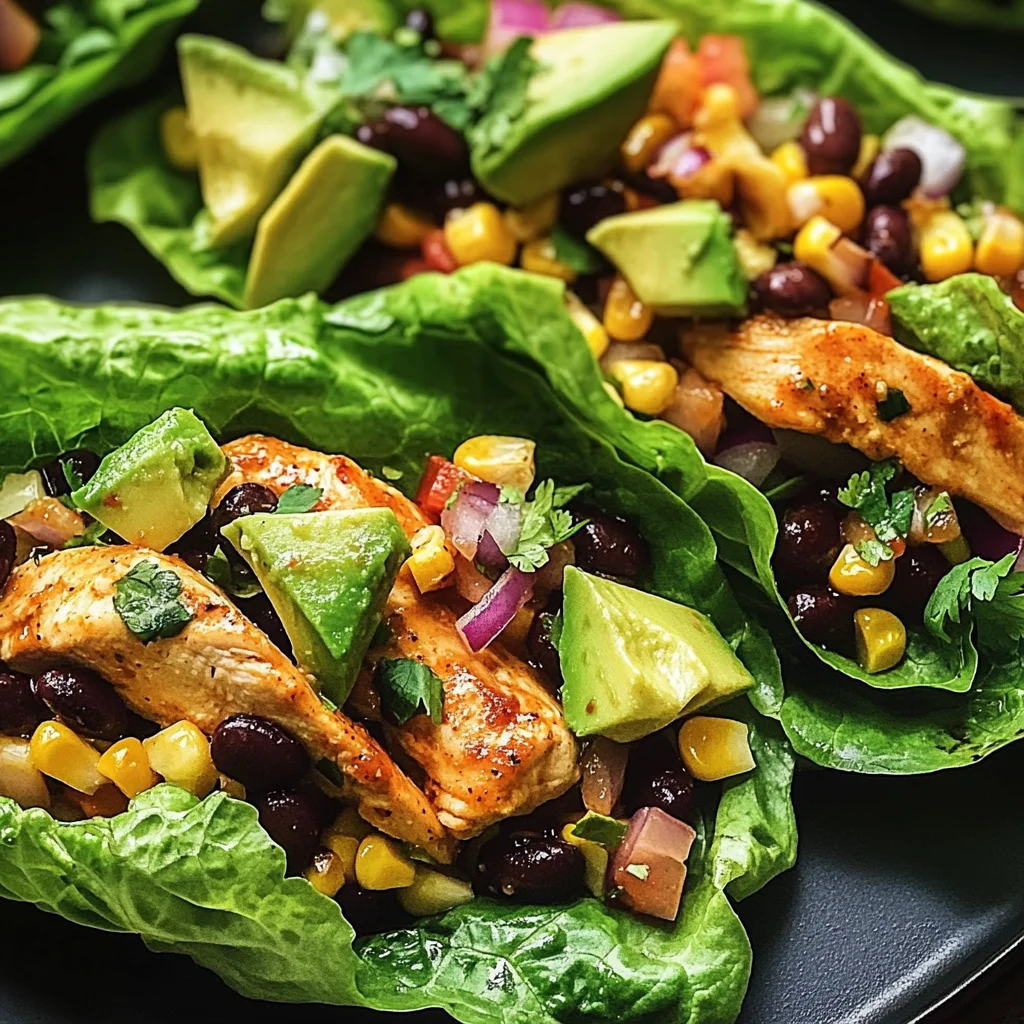 Honey Lime Chicken & Avocado Lettuce Cups
