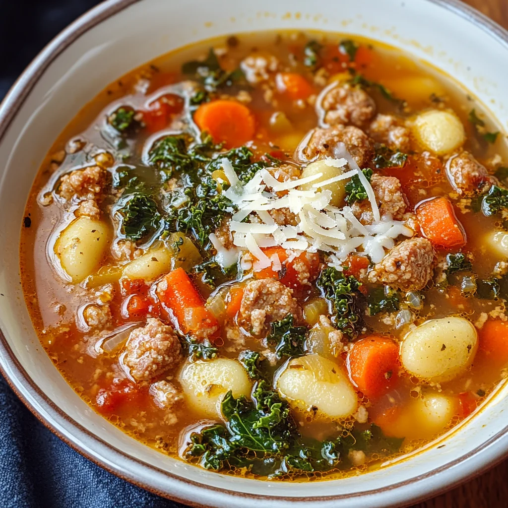 Italian Vegetable Soup with Spicy Sausage