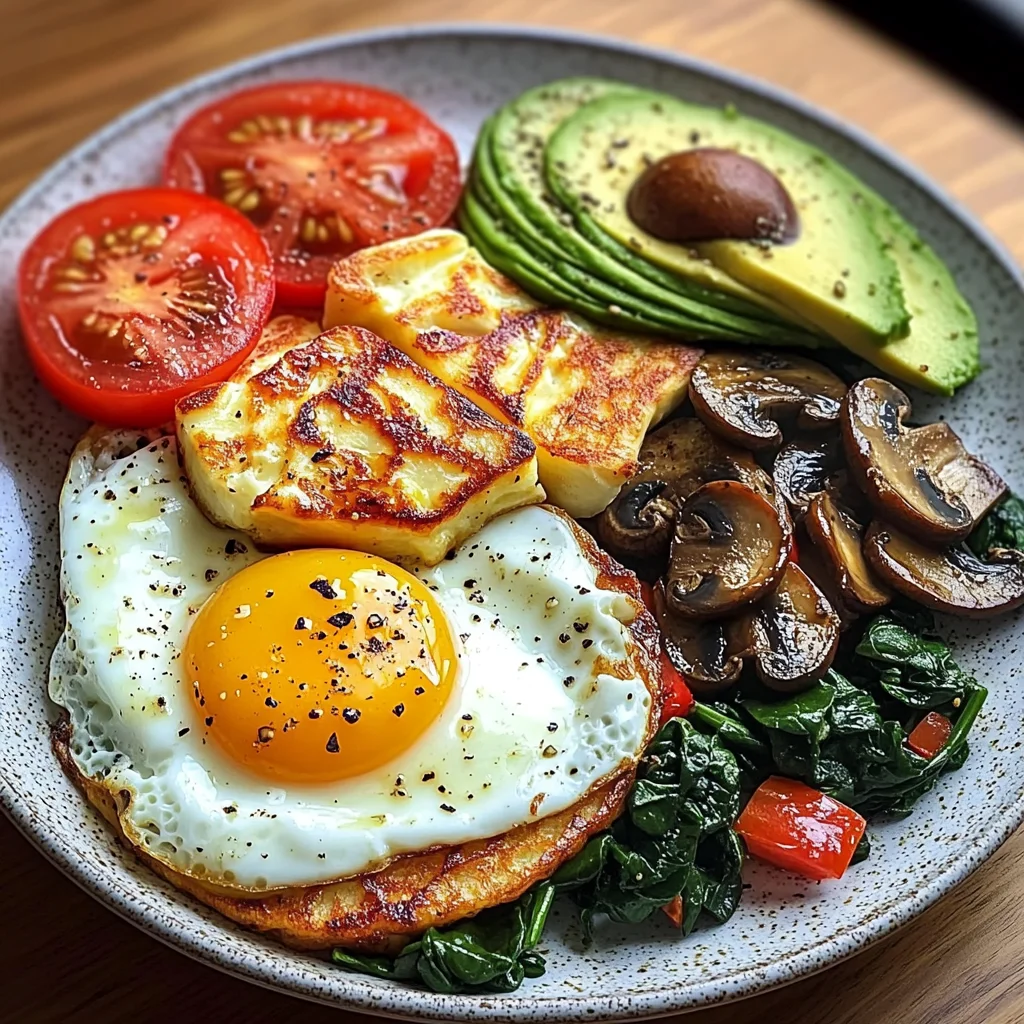 Sunny Veggie & Halloumi Breakfast Plate
