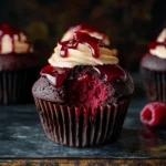 Halloween Vampire Bite Cupcakes