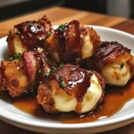 Indulge in Crispy Turkey Turkey Bacon Mozzarella Poppers with Sweet Glaze