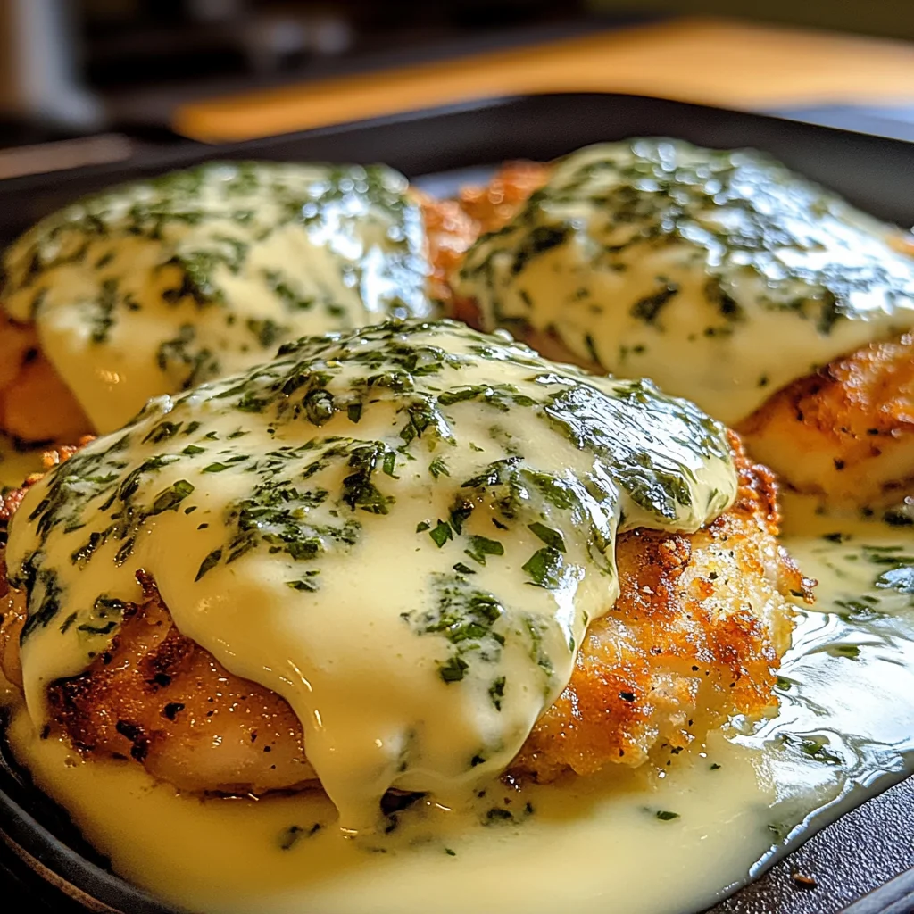 Mozzarella Chicken in Basil Cream Sauce