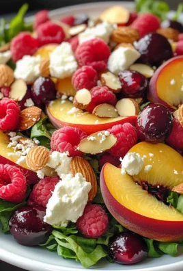 White Peach Raspberry Almond Salad