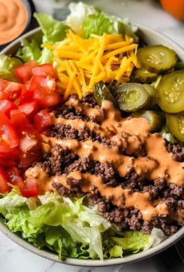 Burger Salad Bowl with Special Sauce Dressing